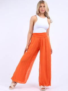 Wide Leg Silk Trouser Orange