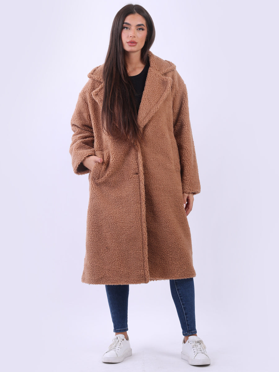 Teddy Bear Plus Size Woolen Coat Camel