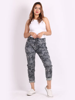 Women Camouflage Magic Pants Charcoal