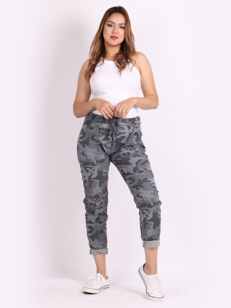 Women Camouflage Magic Pants Charcoal
