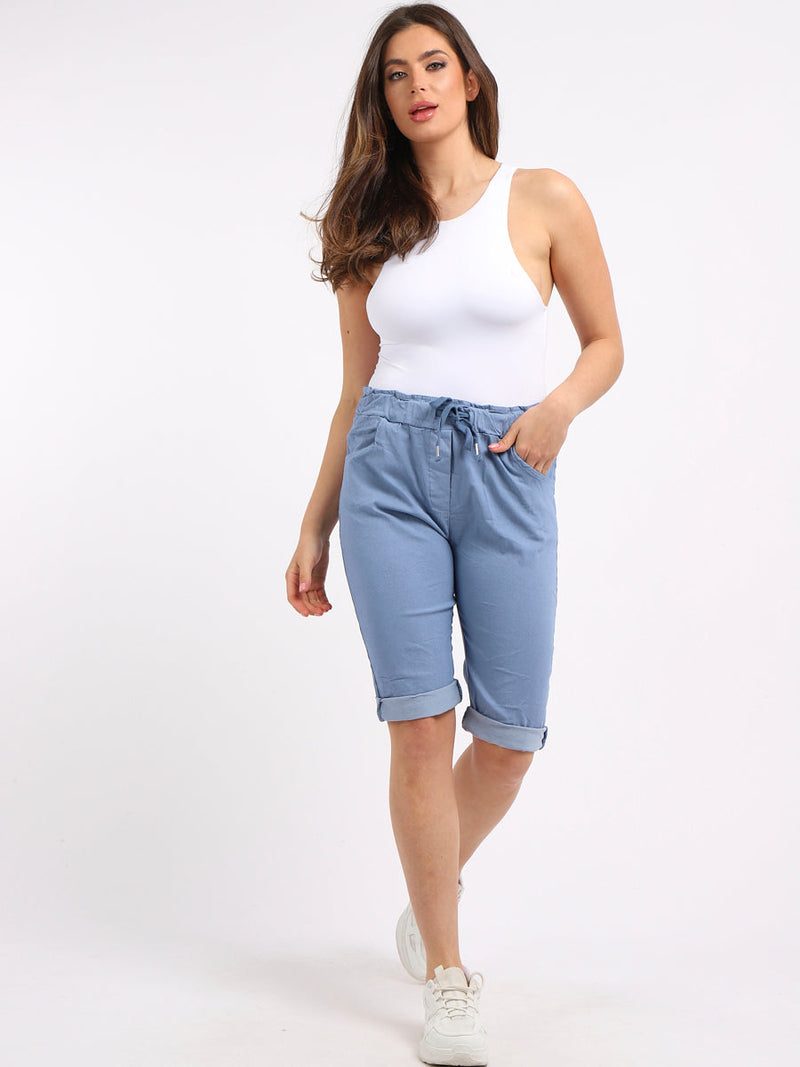 Plain Safari Shorts Denim