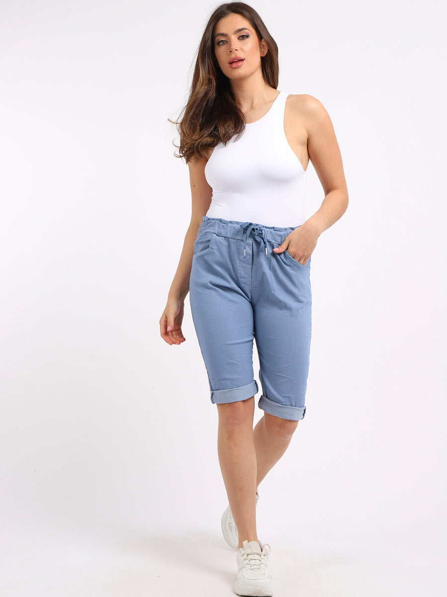 Plain Safari Shorts Denim