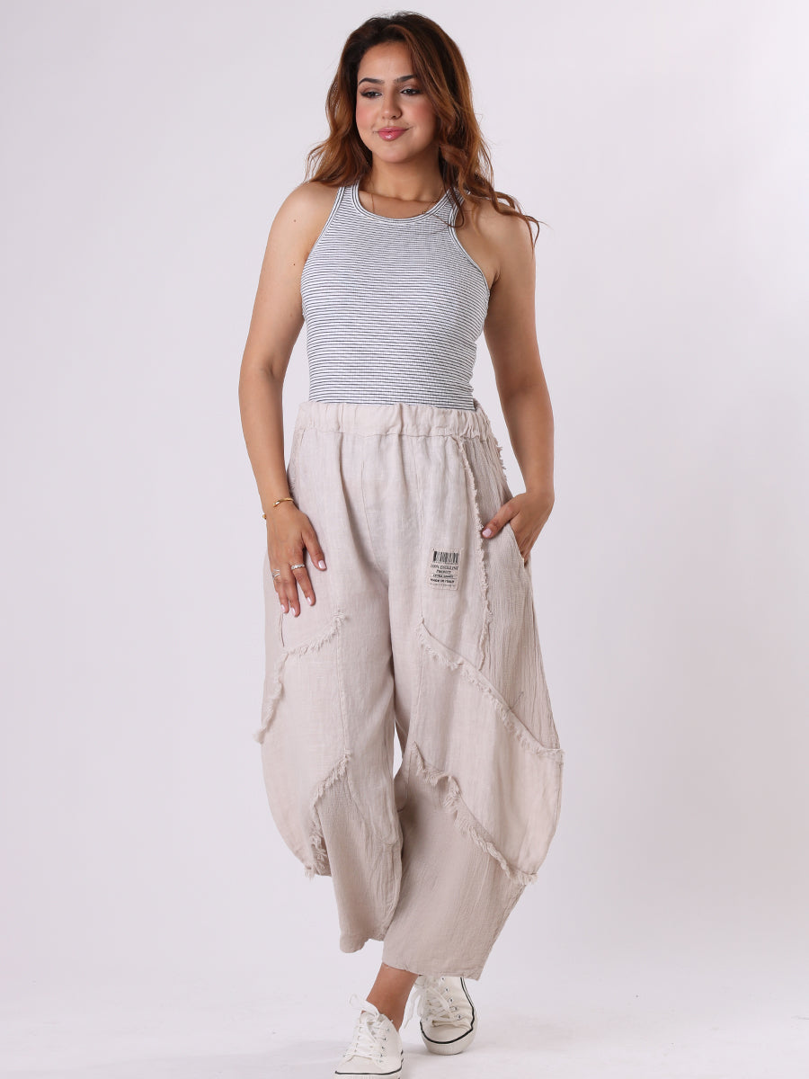 Women Linen Trouser Beige