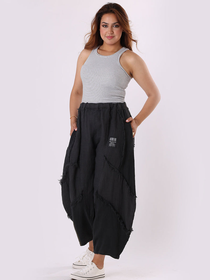 Women Linen Trouser Charcoal