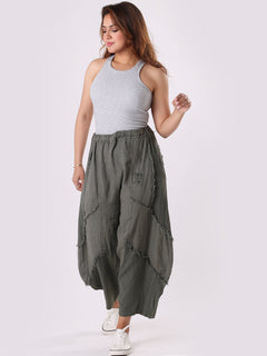 Women Linen Trouser Khaki