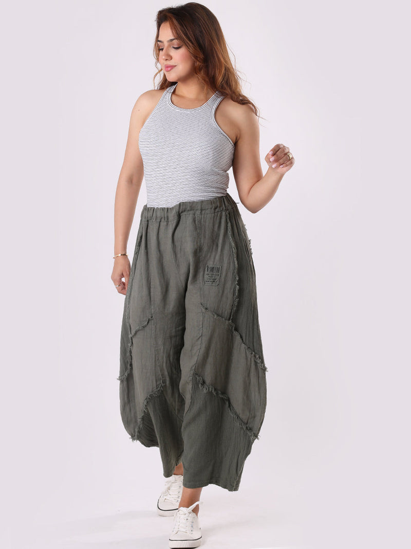 Women Linen Trouser Khaki