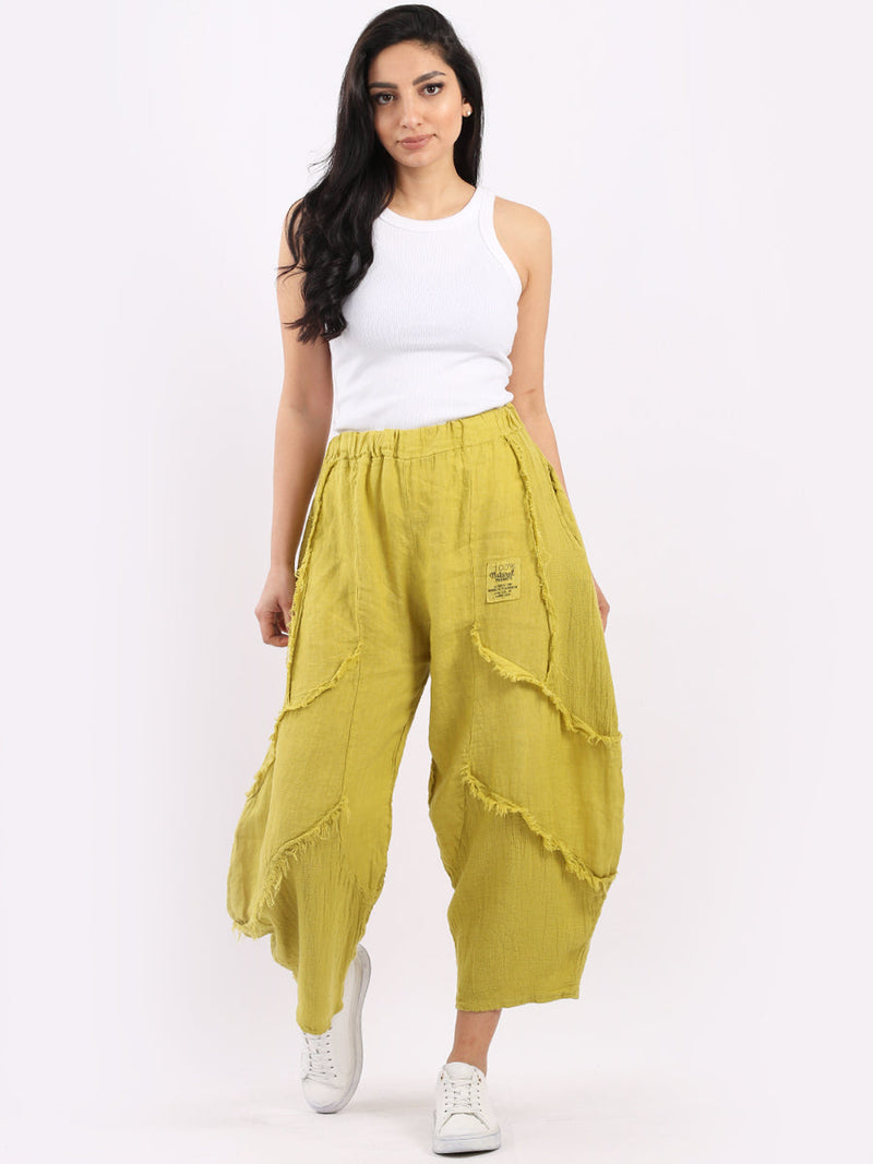 Women Linen Trouser Mustard