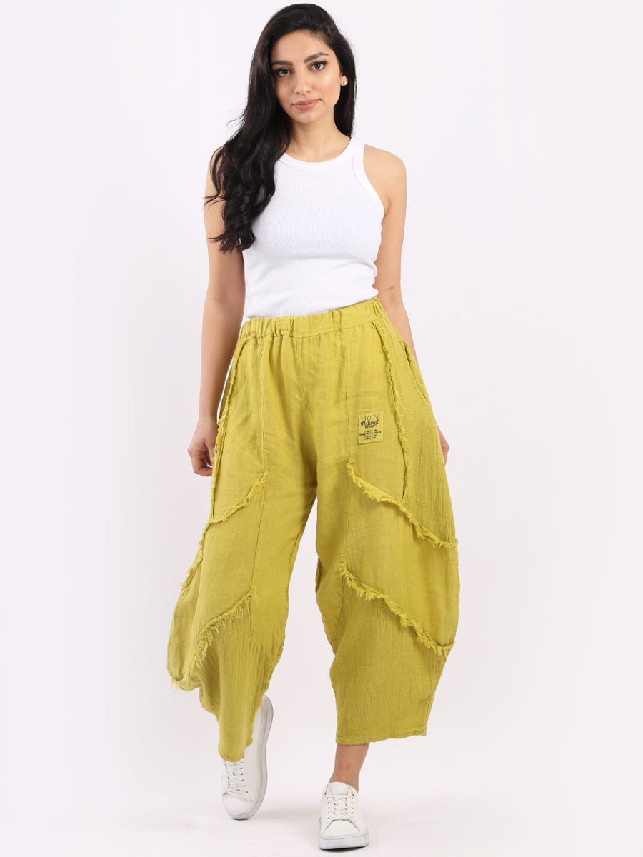 Women Linen Trouser Mustard