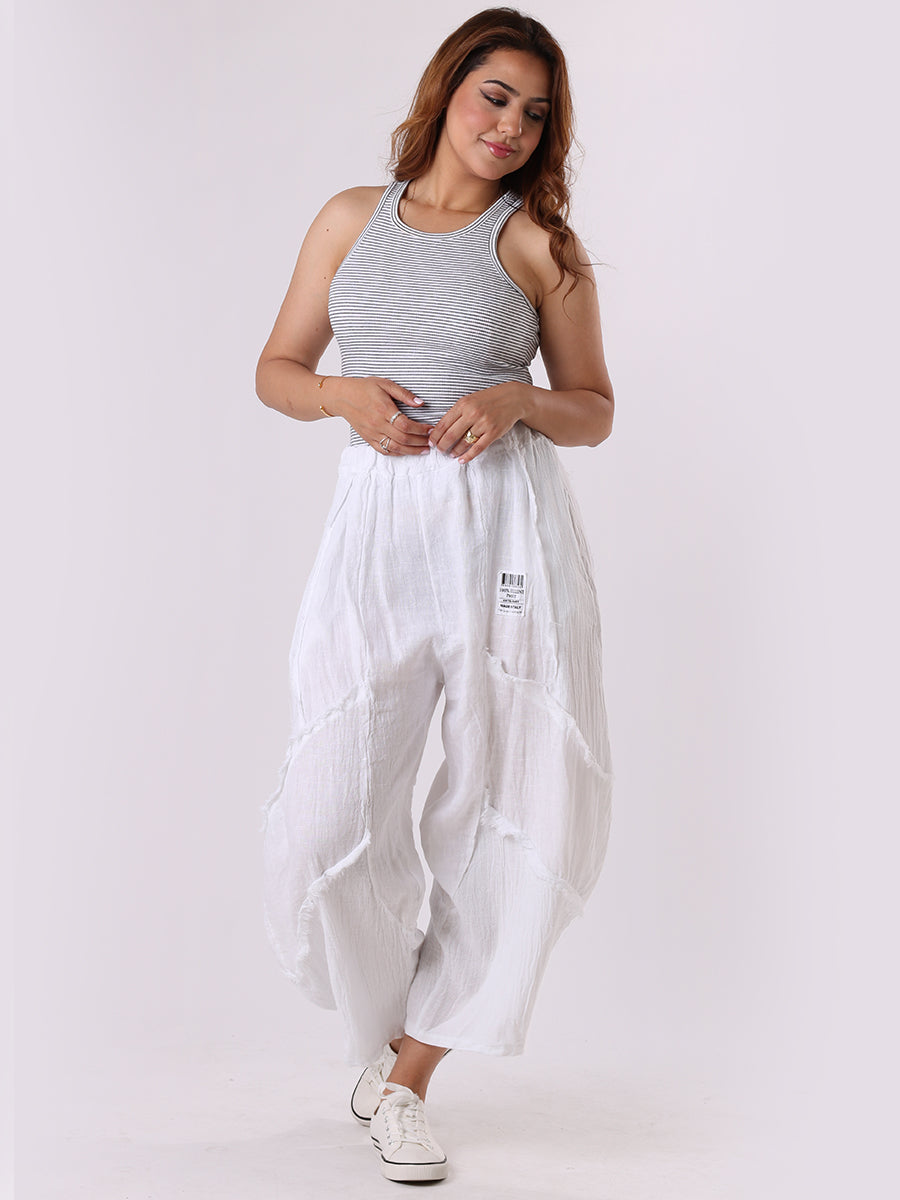 Women Linen Trouser White