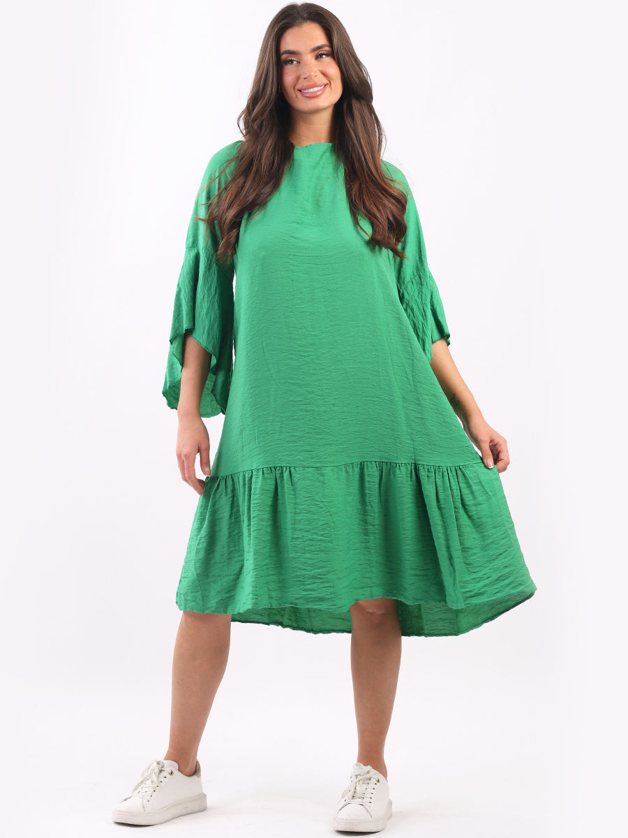 Ruffle Midi Dress Green