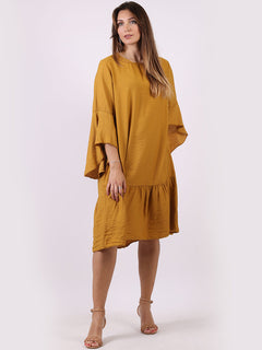 Ruffle Midi Dress Mustard