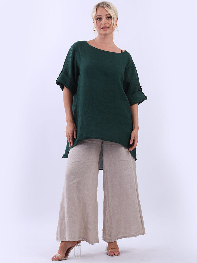 Baggy Loose Fit Top Bottle Green