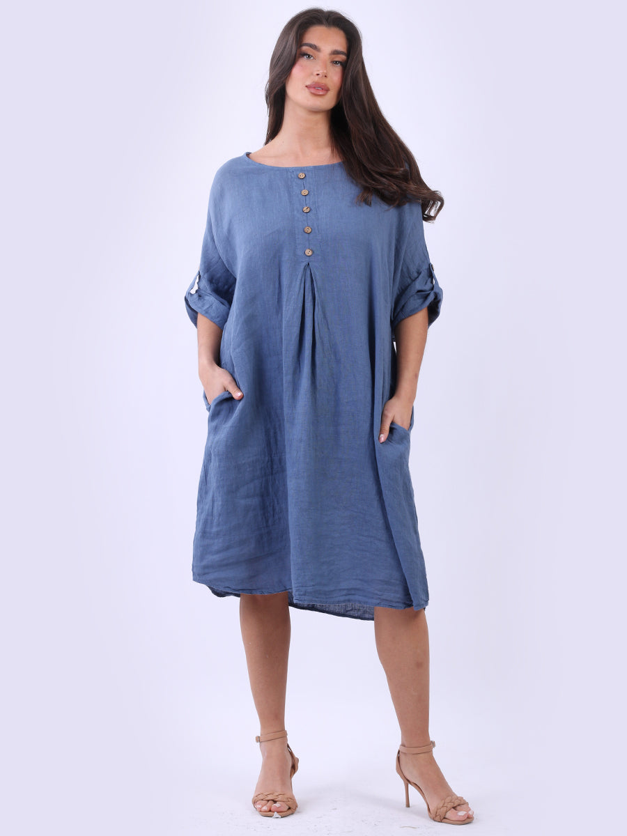 Linen Plus Size Dress Denim