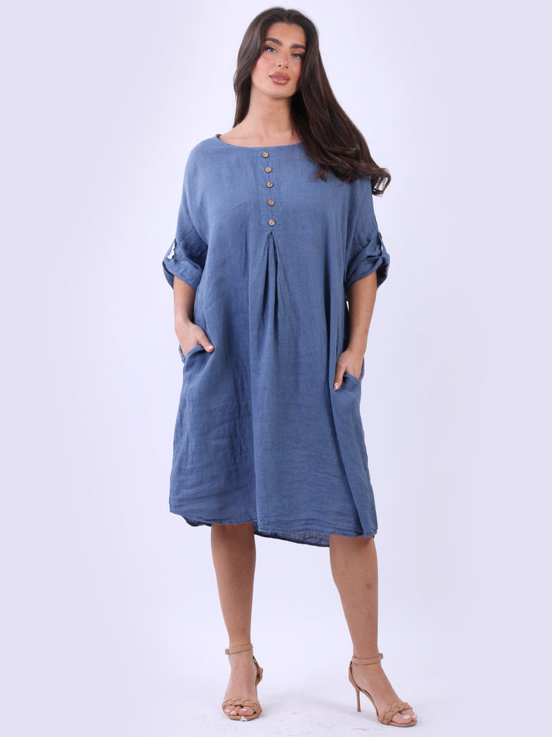 Linen Plus Size Dress Denim