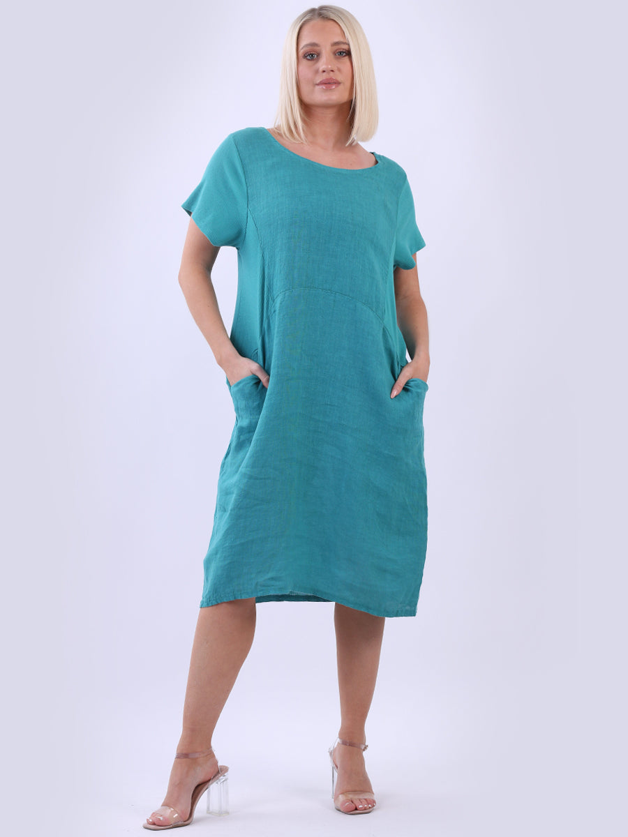 Lagenlook Oversized Midi Dress Aqua