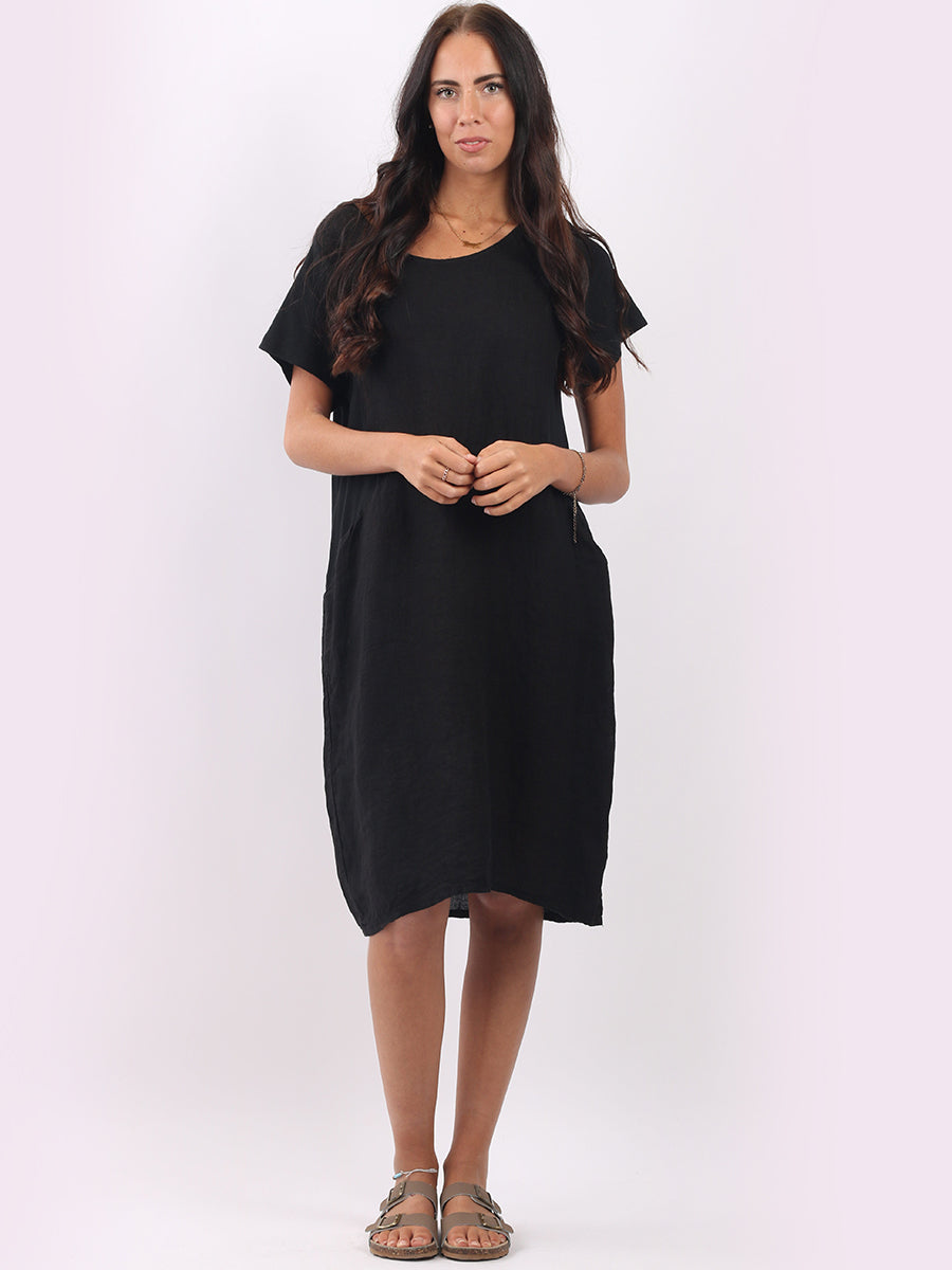 Lagenlook Oversized Midi Dress Black