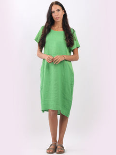 Lagenlook Oversized Midi Dress Green