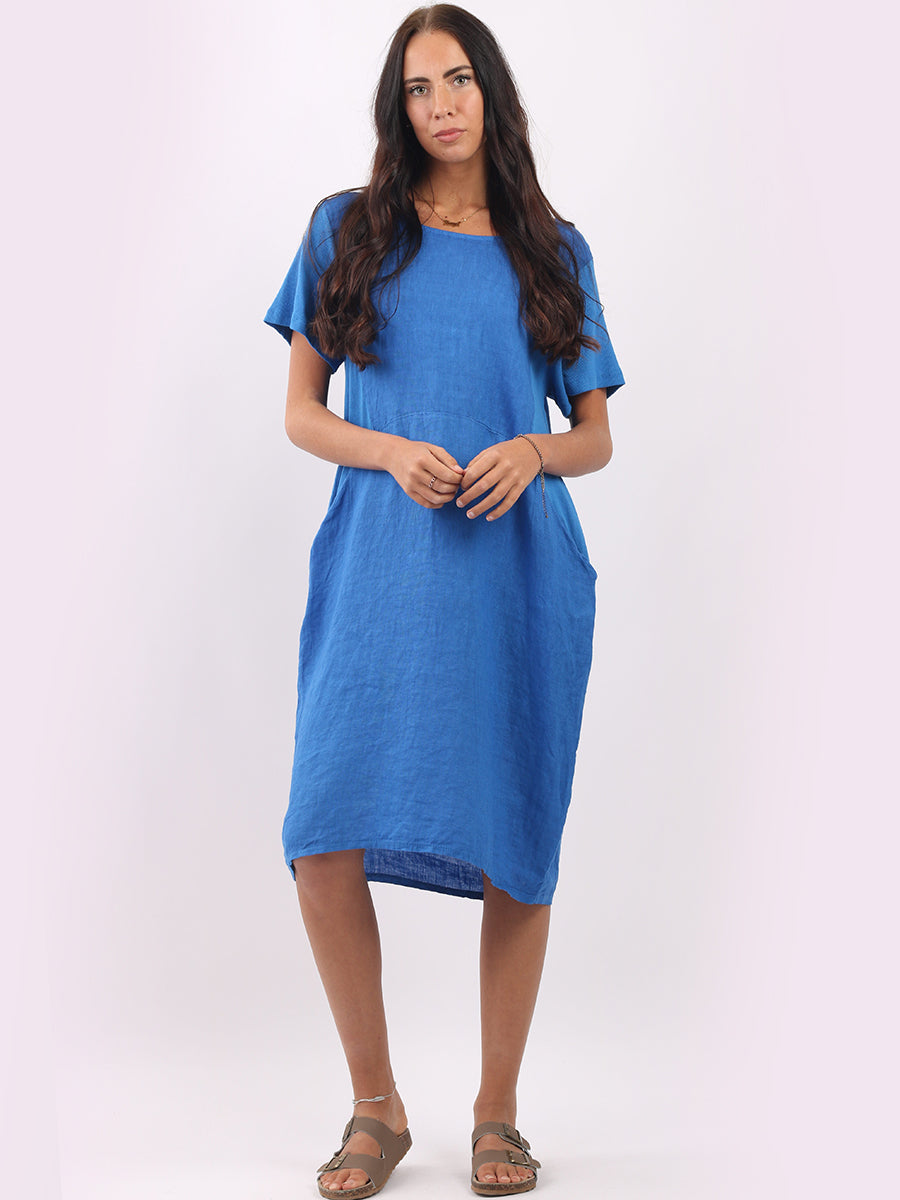 Lagenlook Oversized Midi Dress Royal Blue