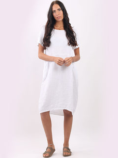 Lagenlook Oversized Midi Dress White