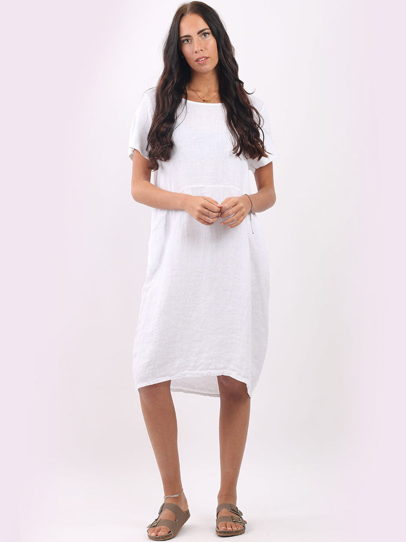 Lagenlook Oversized Midi Dress White