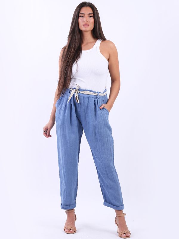 Plain Linen Trouser Denim