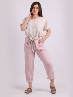 Plain Linen Trouser Pink