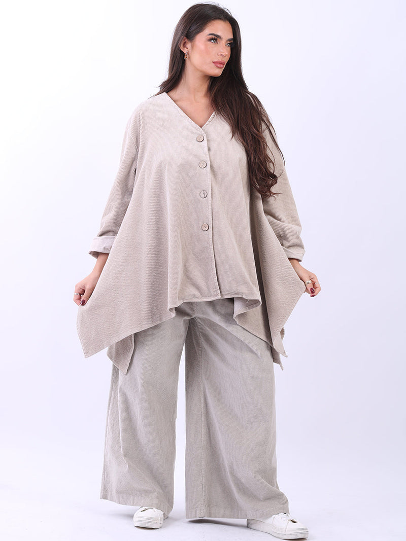 Cotton Corduroy Top Beige