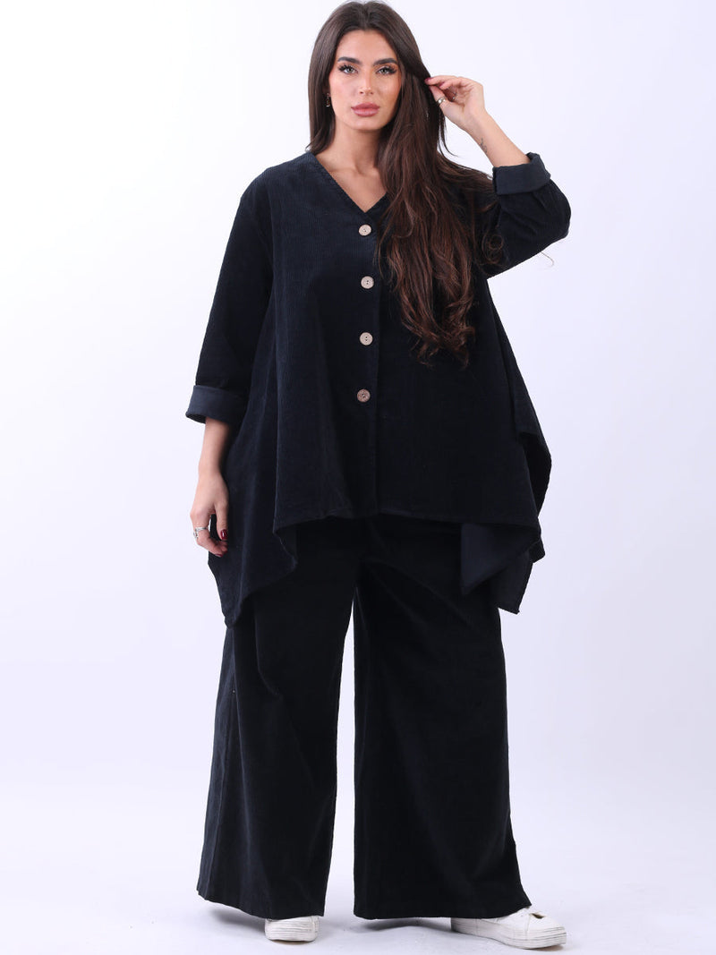 Cotton Corduroy Top Black