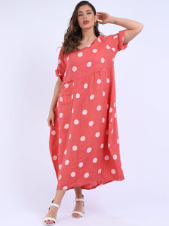 Polka Dot Oversized Linen Dress Sugar Poppy