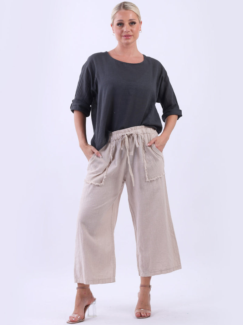 Wide Leg Linen Trouser Denim