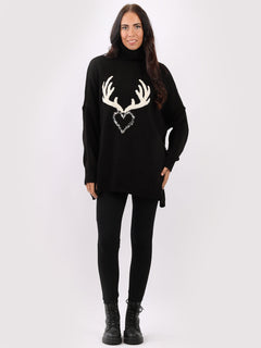 Wool Knitted Jumper Black
