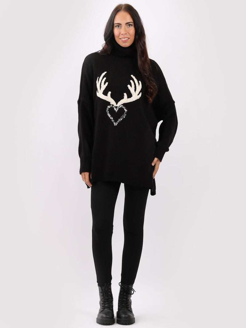 Wool Knitted Jumper Black