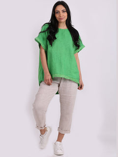 Italian Linen Top Green