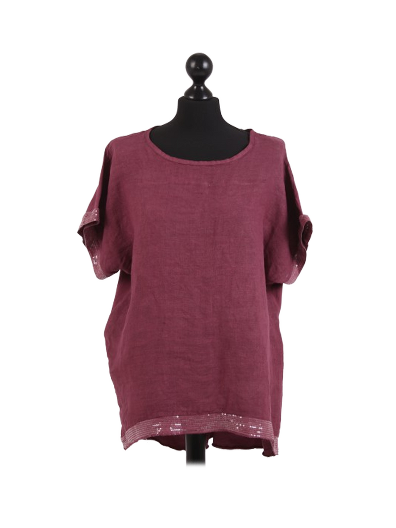 Italian Linen Top Wine