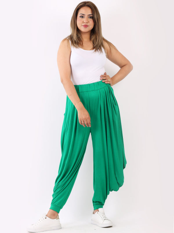 Plain Jersey Harem Trouser Green
