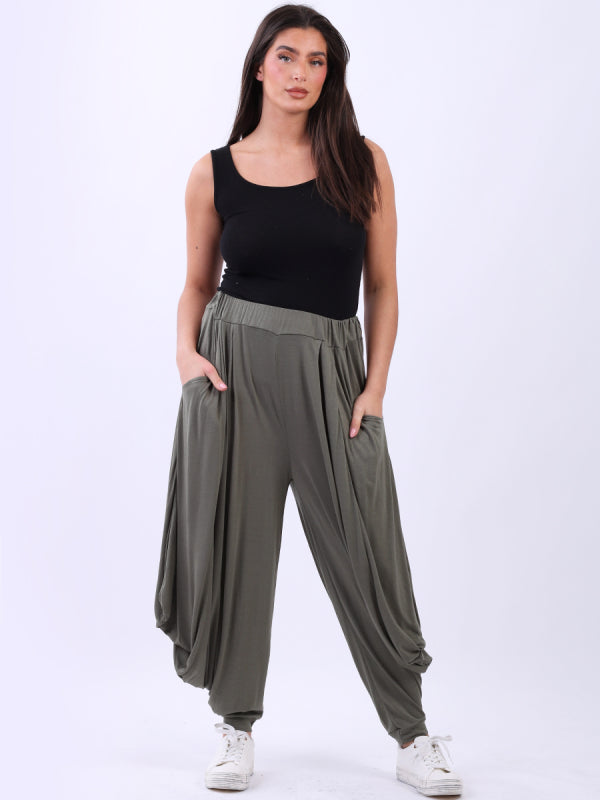 Plain Jersey Harem Trouser Khaki