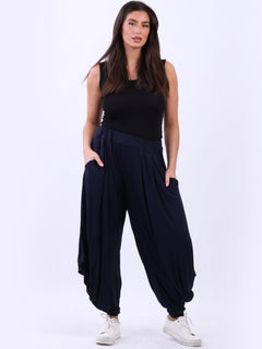 Plain Jersey Harem Trouser Navy