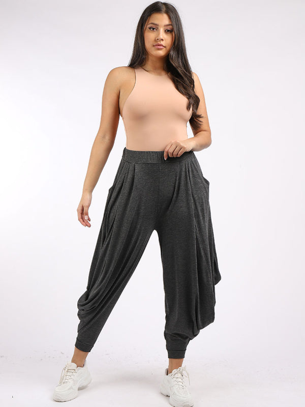 Plain Jersey Harem Trouser Charcoal