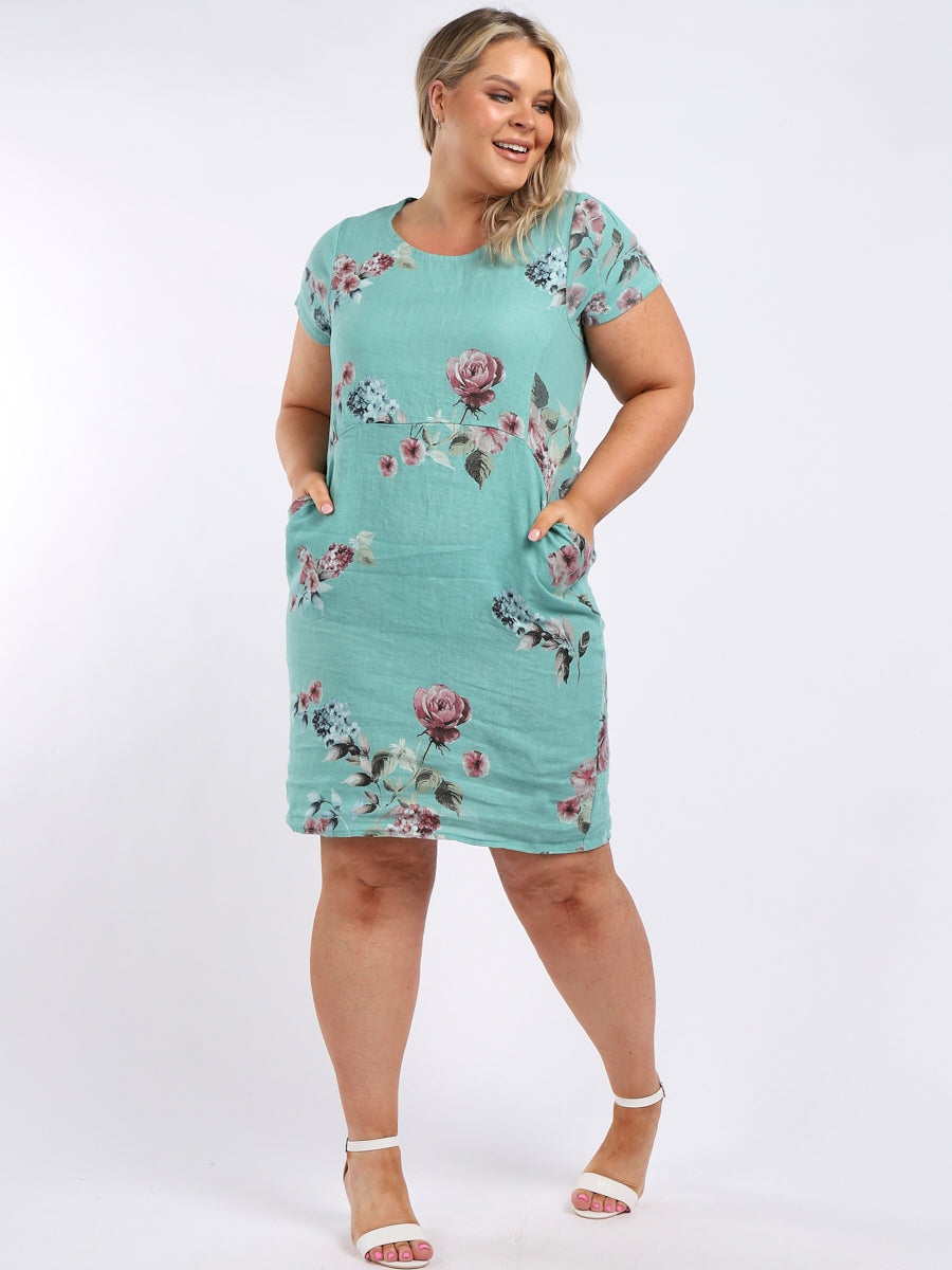 Linen Shift Dress Tiffany