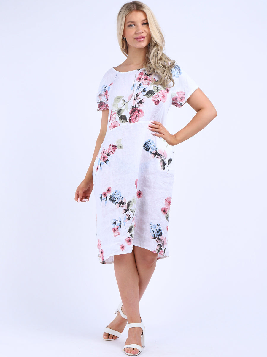 Linen Shift Dress White