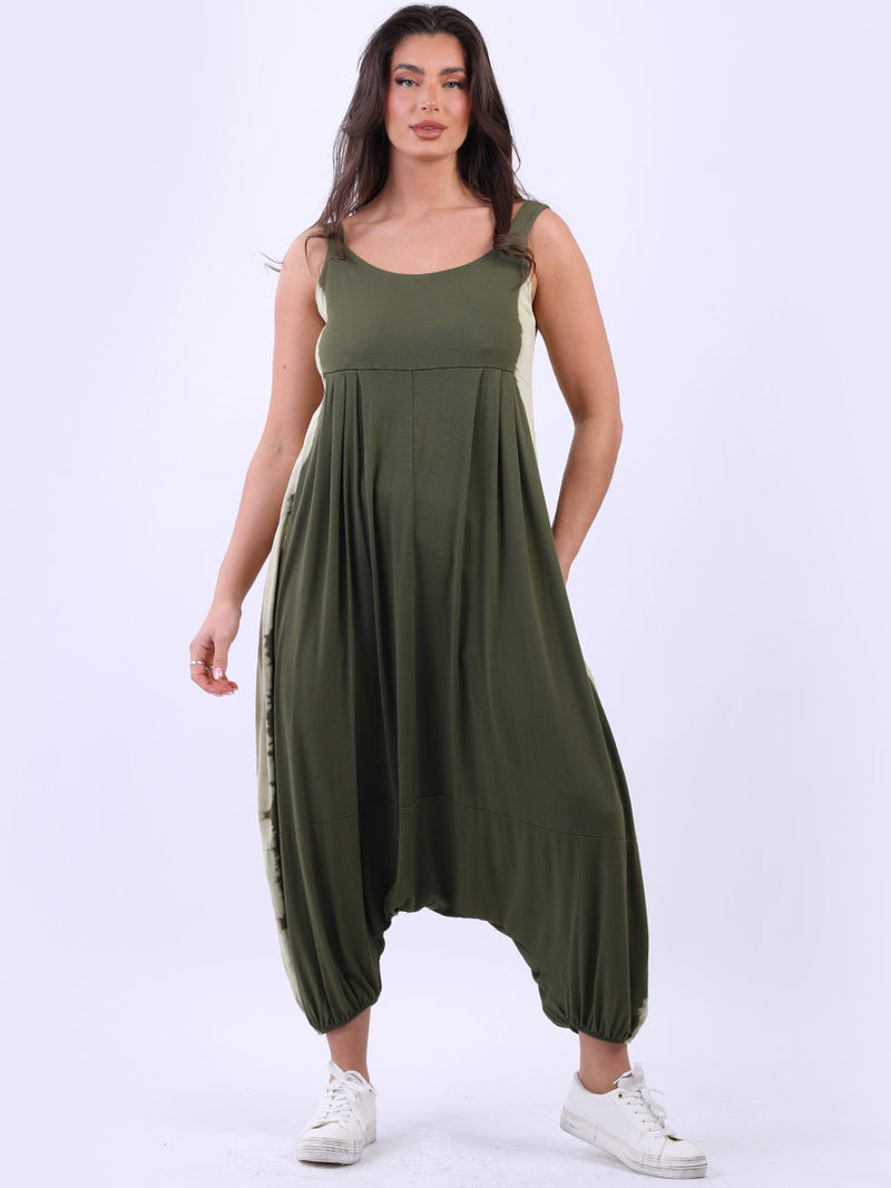 Strappy Harem Crop Jumpsuit Khaki
