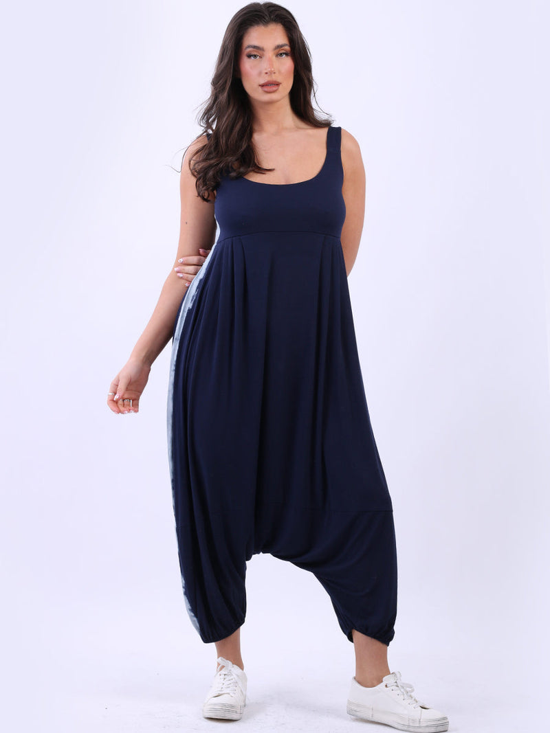 Strappy Harem Crop Jumpsuit Navy