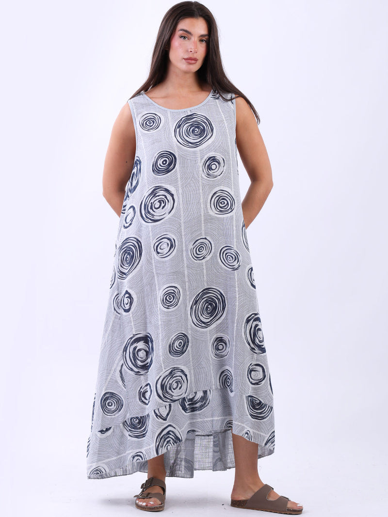 Sleeveless Oversized Cotton Dress Silver