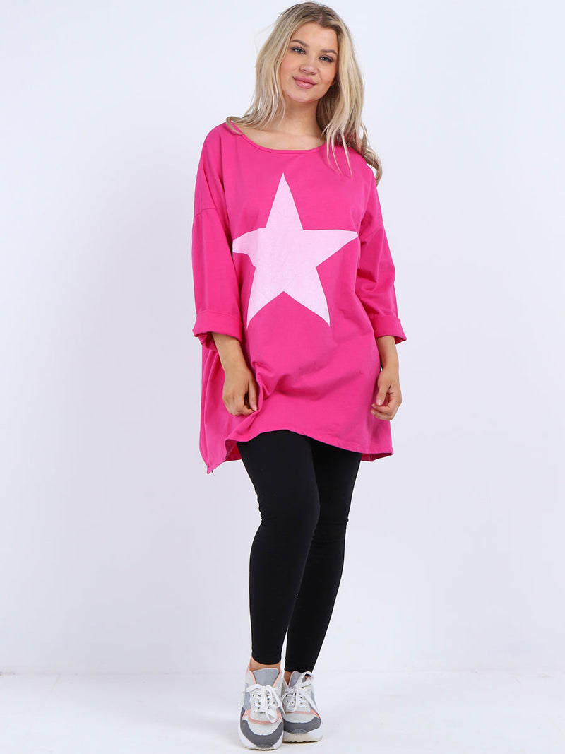 Women Plus Size Tee Fuchsia