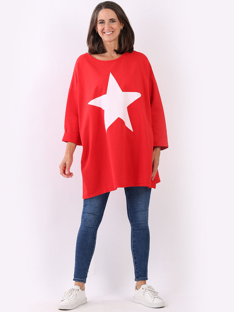 Women Plus Size Tee Red