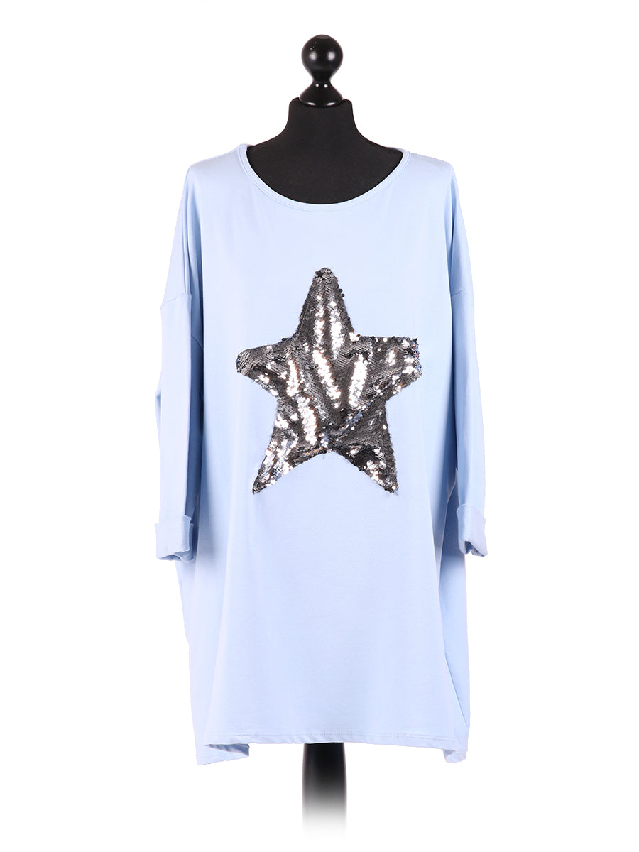 Italian Oversized Top Light Blue