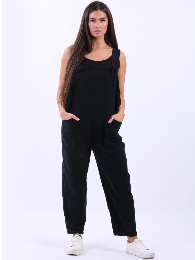 Corduroy Cotton Pabo Jumpsuit Black