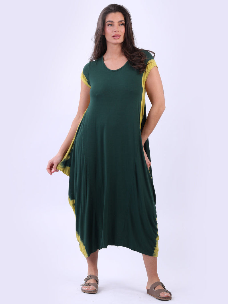 Tie And Dye Dress Bottle Green