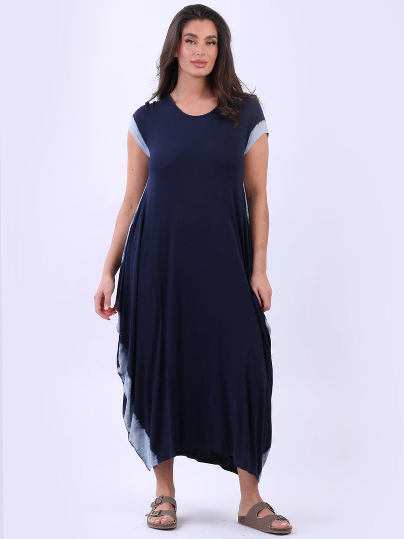 Tie And Dye Dress Navy