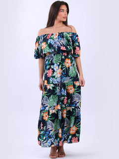Off Shoulder Maxi Dress Navy
